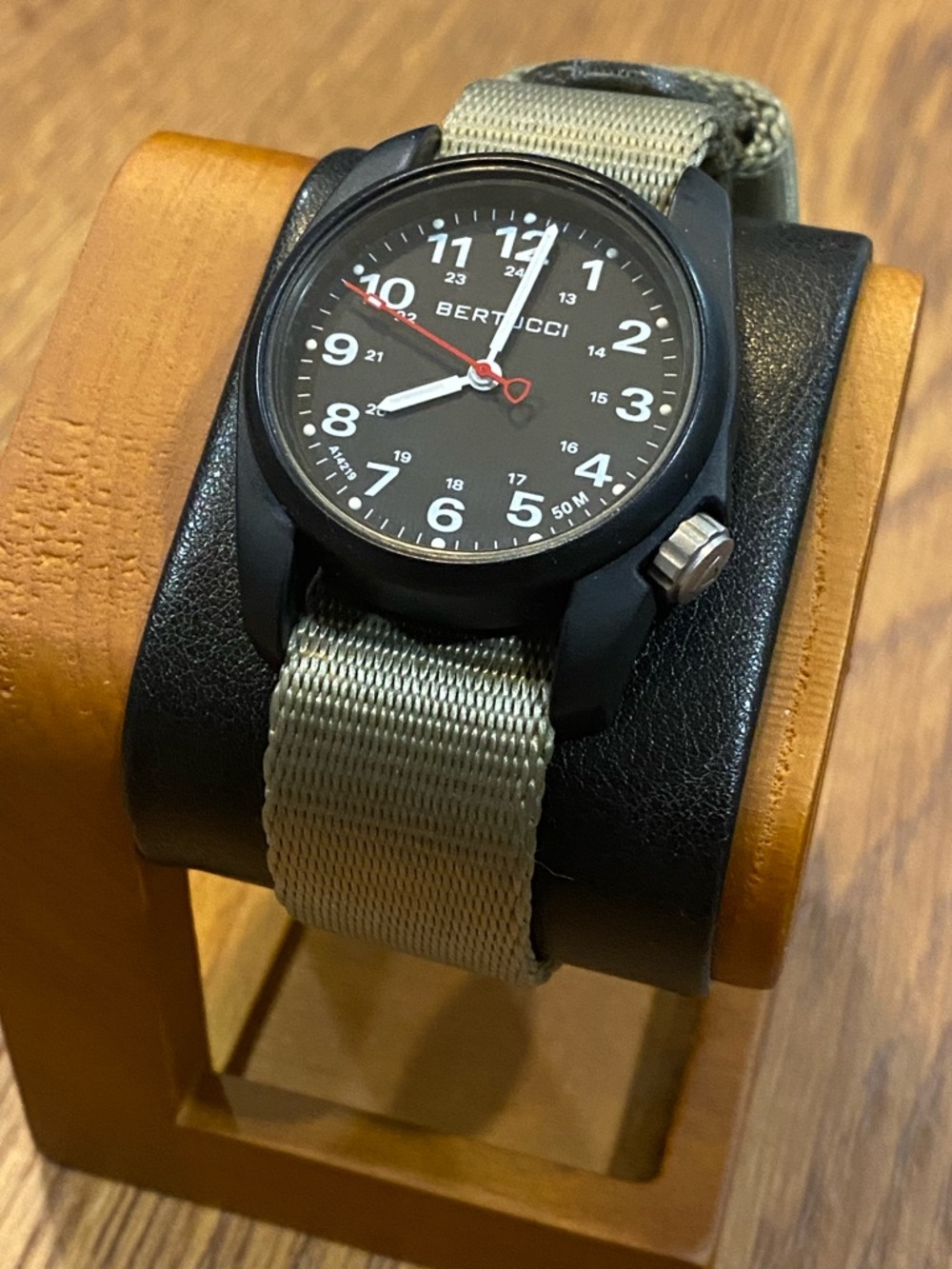 Bertucci A-1R
Men's Field Watch - Black Dial with Olive Nylon Strap
36mm case